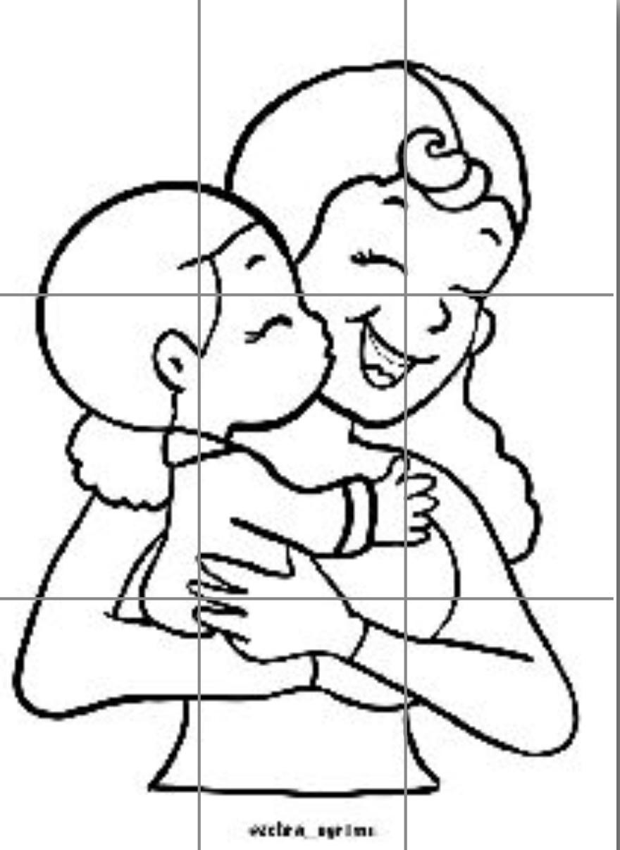 9 A4 Anne ve Çocuk Renksiz