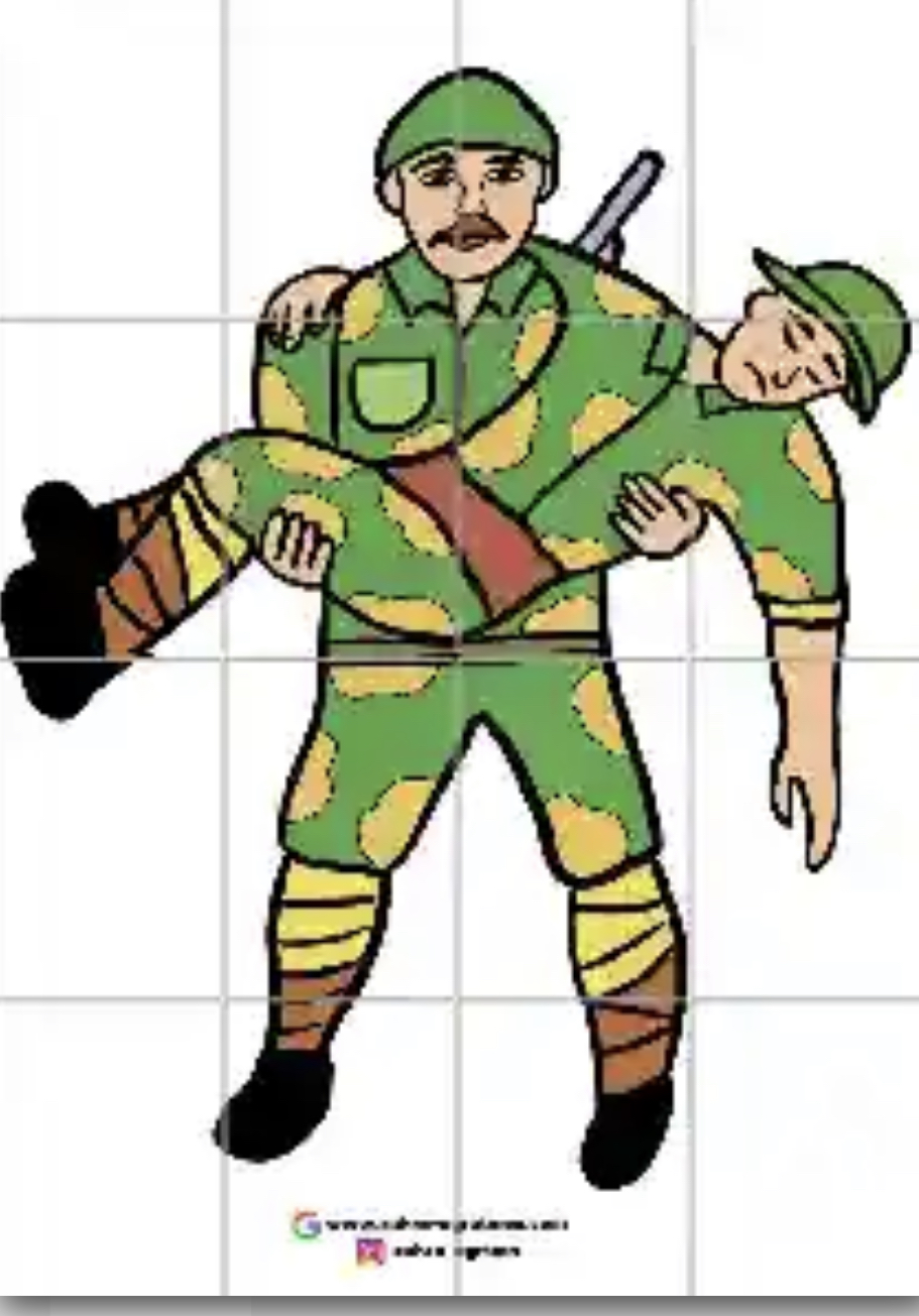 16 A4 Asker Taşıyan Asker RENKLİ