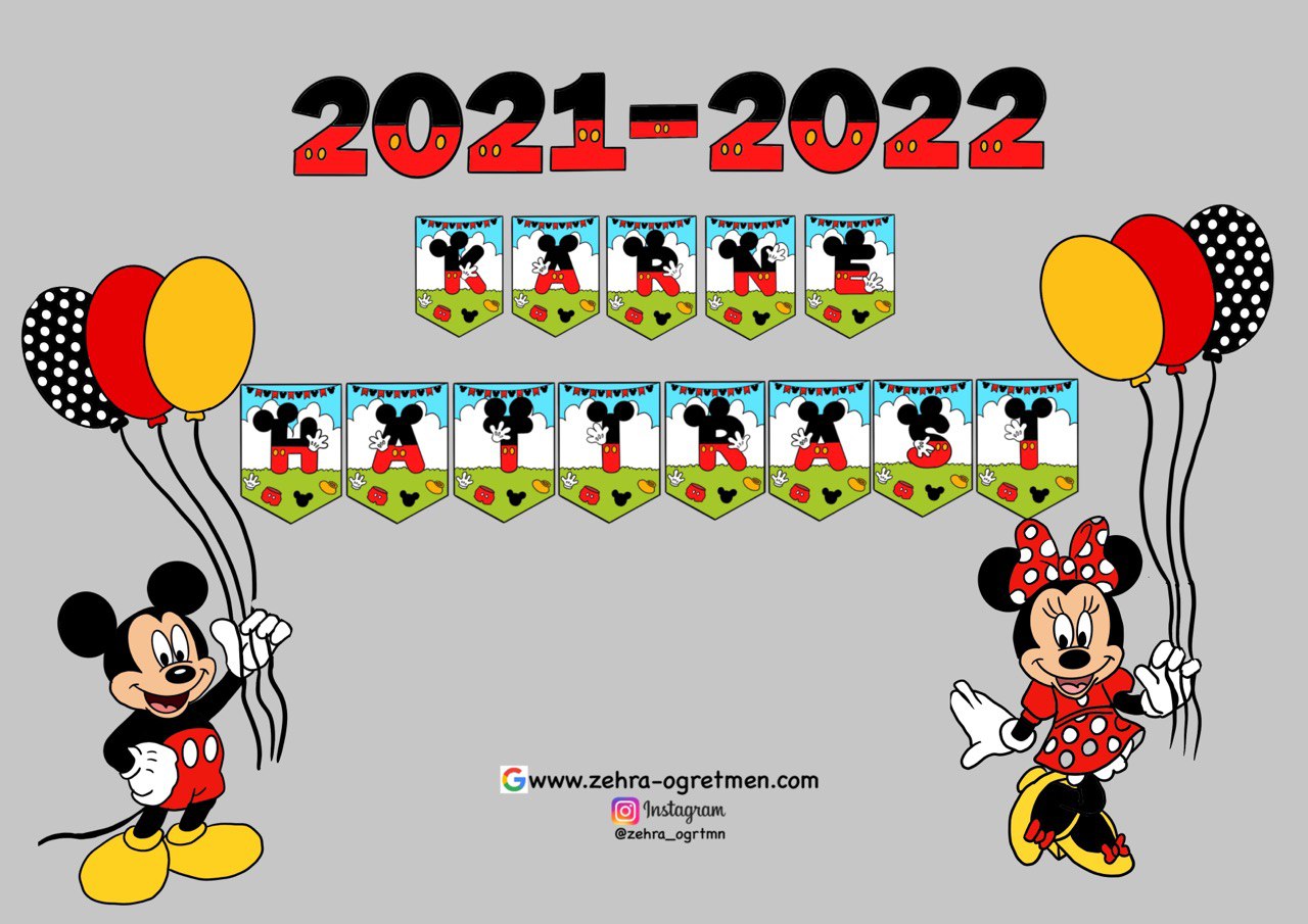 Mickey Minnie Karne Hatırası Flama