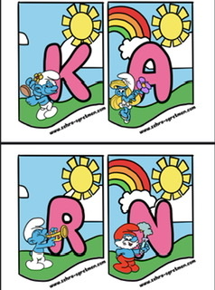 Şirinler Temalı Karne Hatırası Flaması RENKLİ