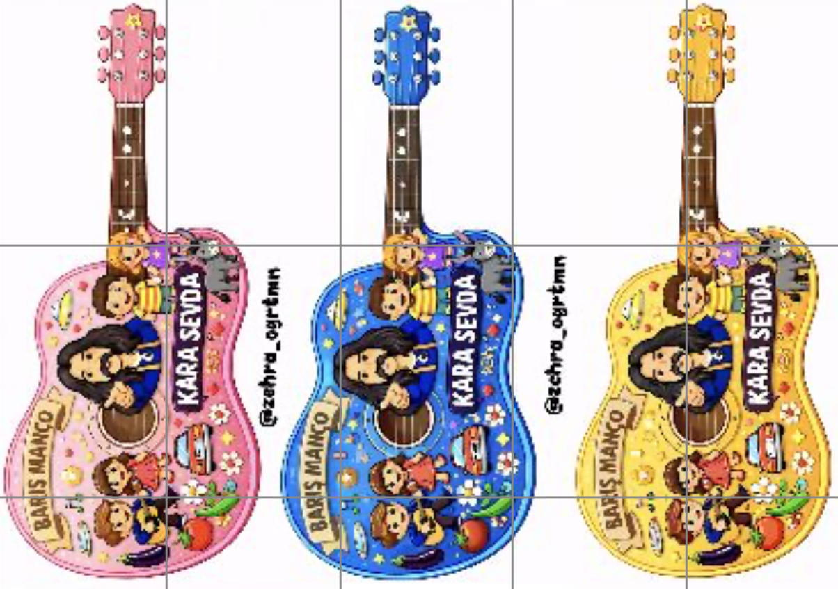 15 A4 Barış Manço Kara Sevda Gösteri Gitarları