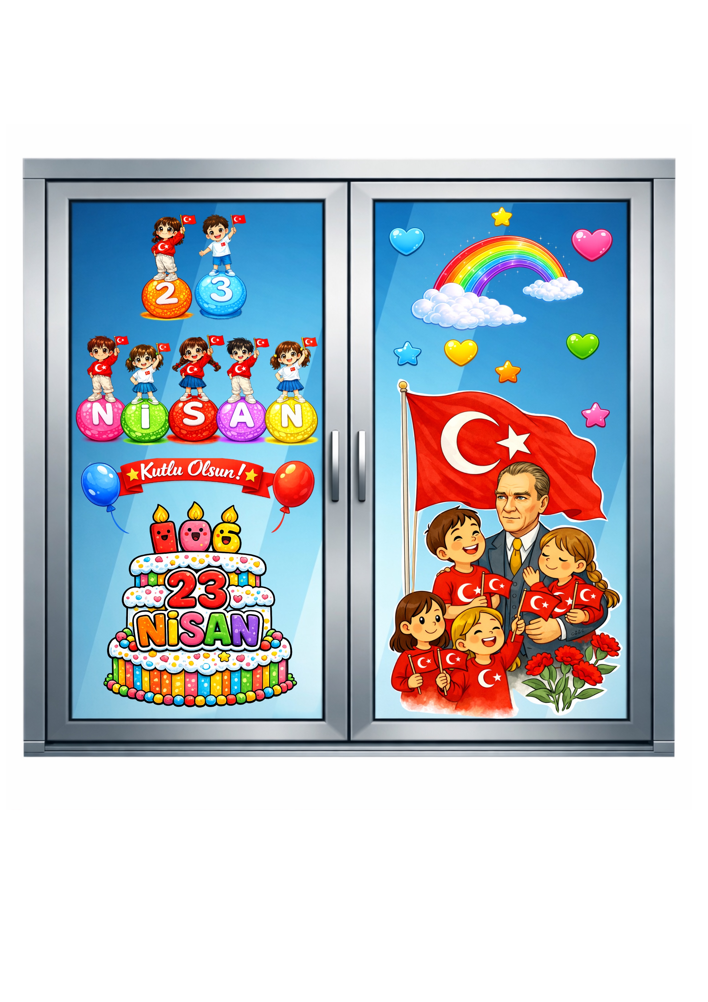 23 Nisan Cam Süsleri RENKLİ