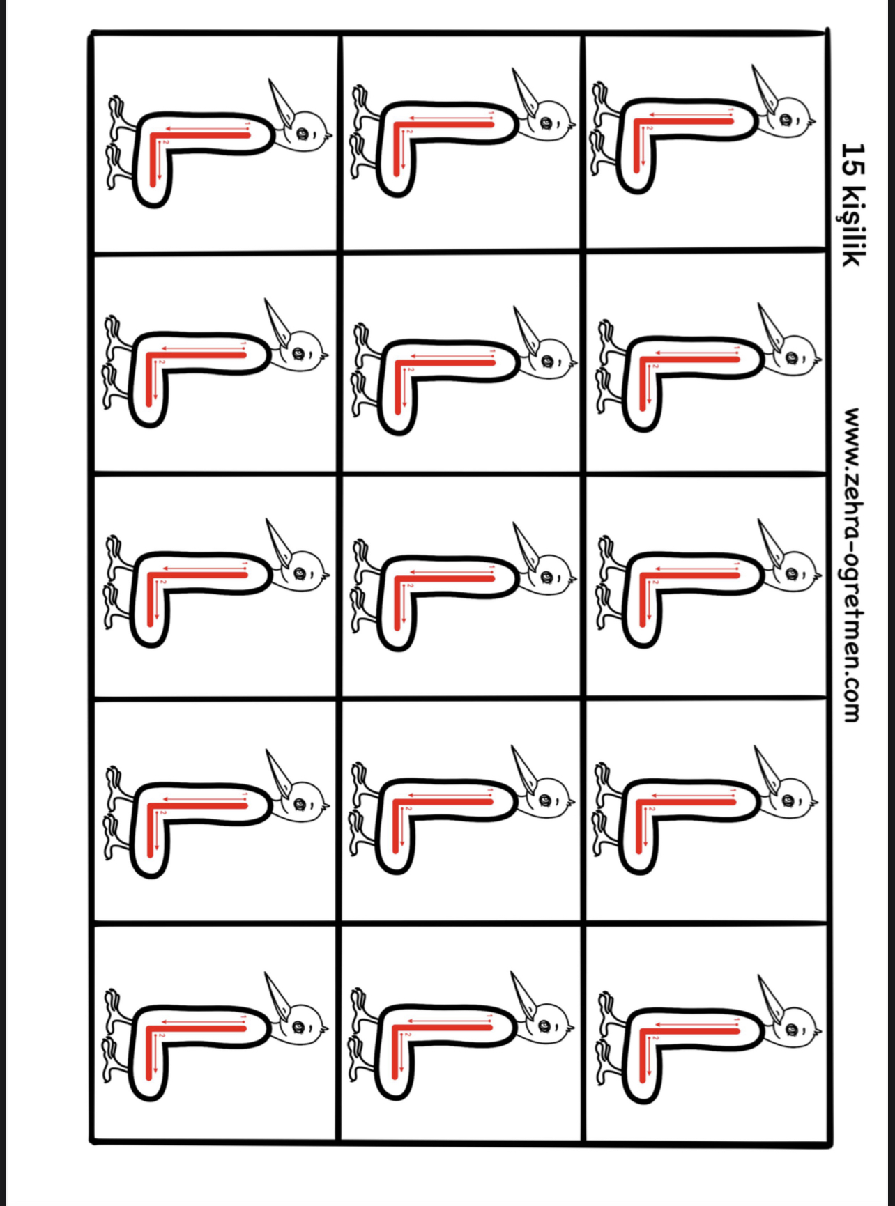 15 24 30 48 Kişilik L Sesi Görselleri Deftere Yapıştırmalık  ( RENKSİZ)