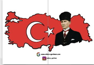 2 A4 Türkiye Haritası Atatürk ( RENKLİ )