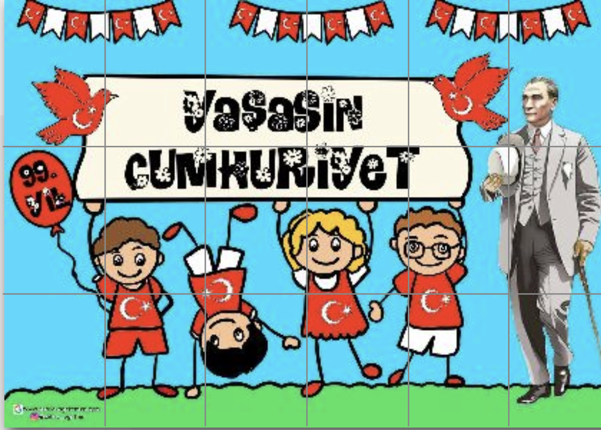 18 A4 RENKLİ Atatürk’lü Yaşasın Cumhuriyet Panosu