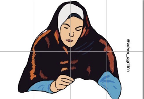 (8 A4) Bayrak Diken Kadın Görseli ( Bayrak Yok)