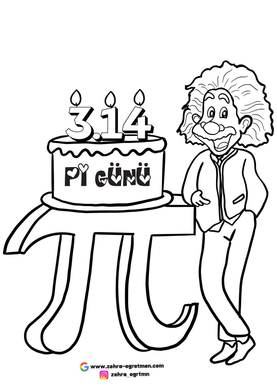 4 A4 Albert Einstein Görseli Renksiz