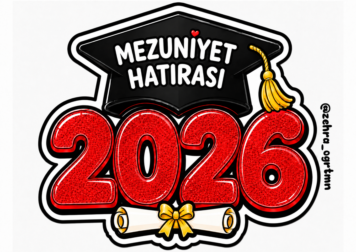 8 A4 Mezuniyet Hatırası 2026 Kırmızı Renk