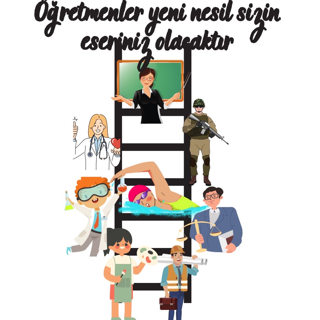 ( Öğretmenler Günü PANO 1 ) Merdivenli Pano 4 A4