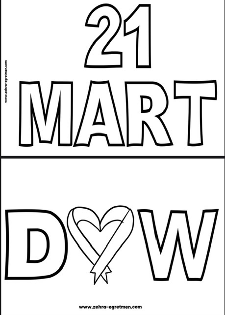 21 Mart Down Sendromu Farkındalık Günü Yazısı BÜYÜK BOY RENKSİZ