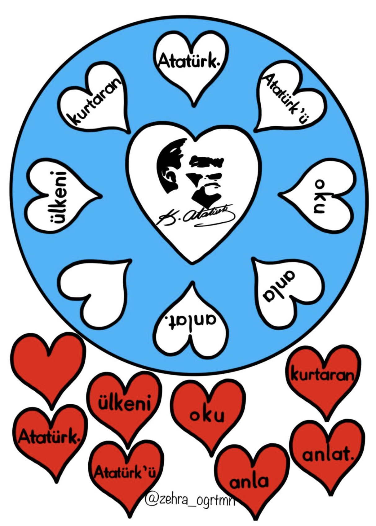R Sesi Atatürk Oku Kes Yapıştır Etkinliği