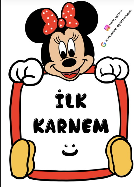 Mickeyli Minnieli Karne Günü Pankartları BÜYÜK BOY RENKLİ