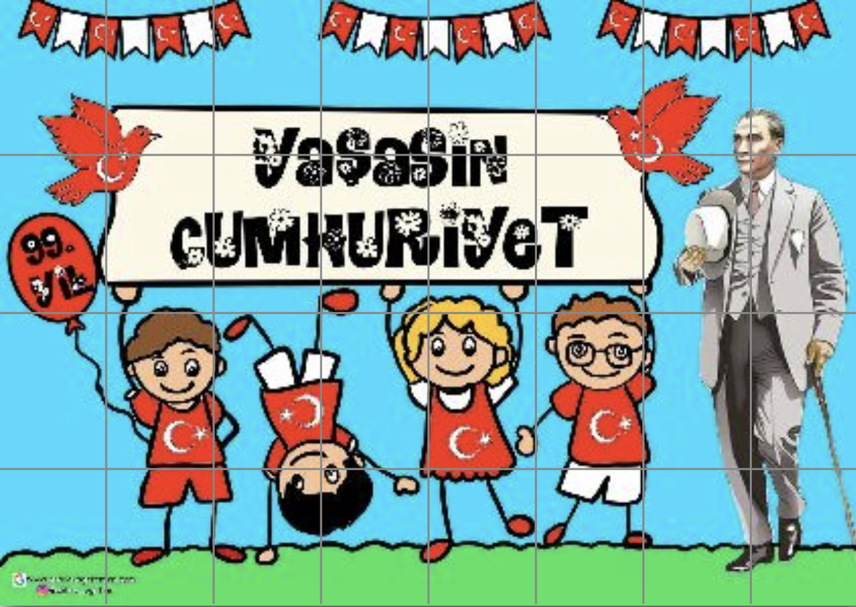 32 A4 RENKLİ Atatürk’lü Yaşasın Cumhuriyet Panosu