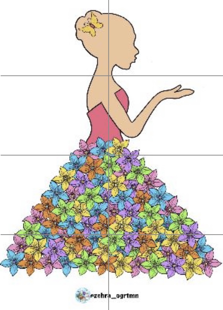 8 a4 Çiçek Etekli Kadın Görseli