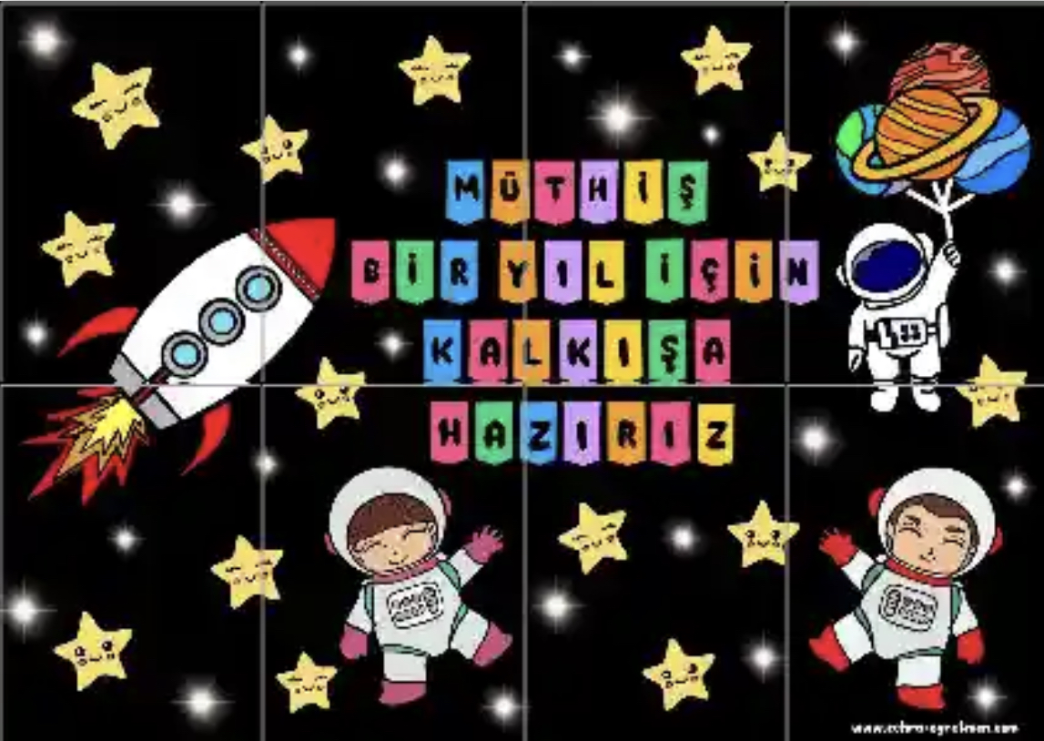 8 A4 Müthiş Bir Yıl İçin Kalkışa Hazırız Pano ( Siyah Arka Planlı)