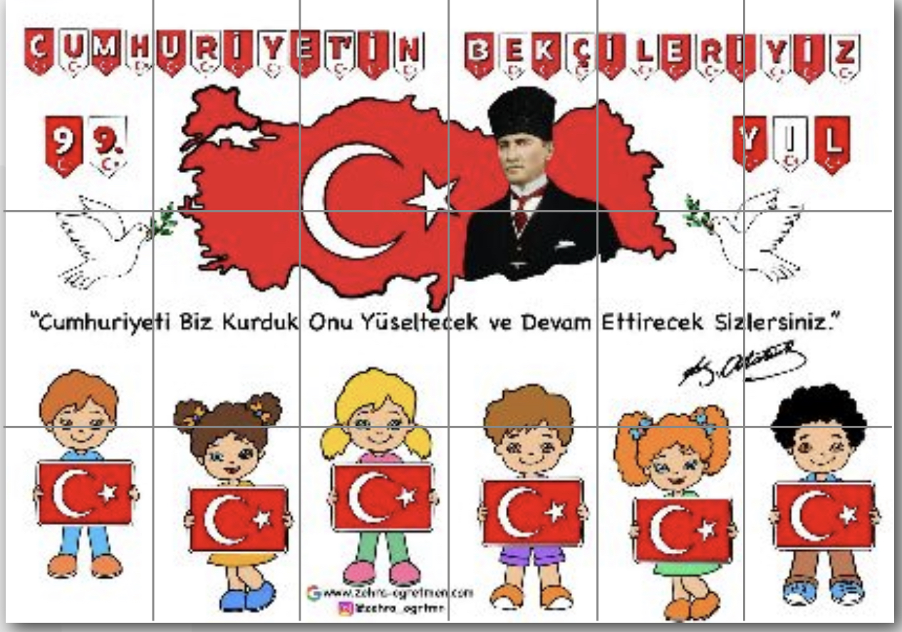 18 A4 RENKLİ Atatürk Haritalı Pano