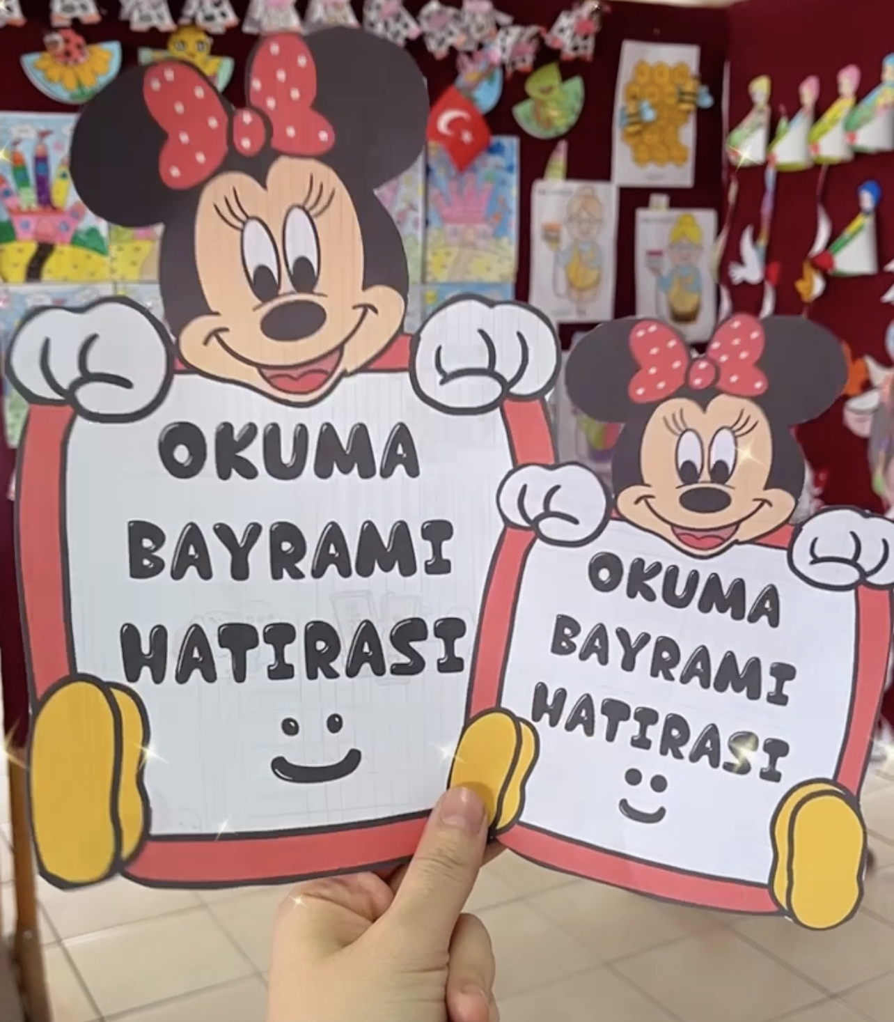 Mickeyli Okuma Bayramı Pankartları ( RENKSİZ BÜYÜK KÜÇÜK BOY)