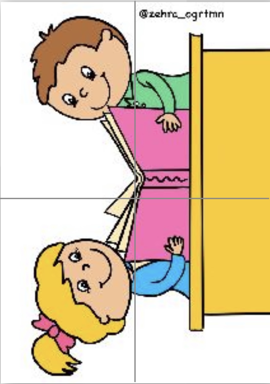 4 A4 Kitap Okuyan Çocuklar