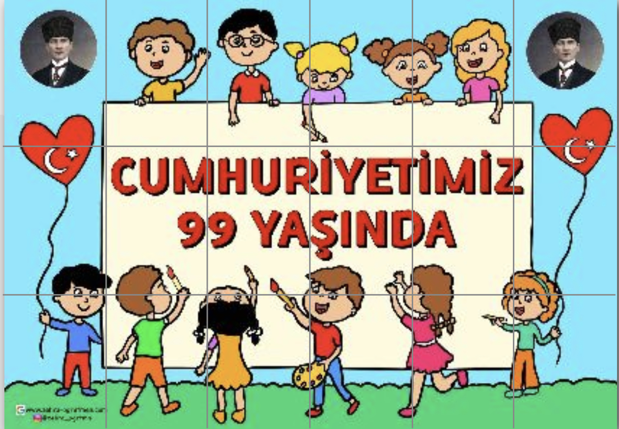 18 A4 RENKLİ Cumhuriyetimiz 99 Yaşında Panosu