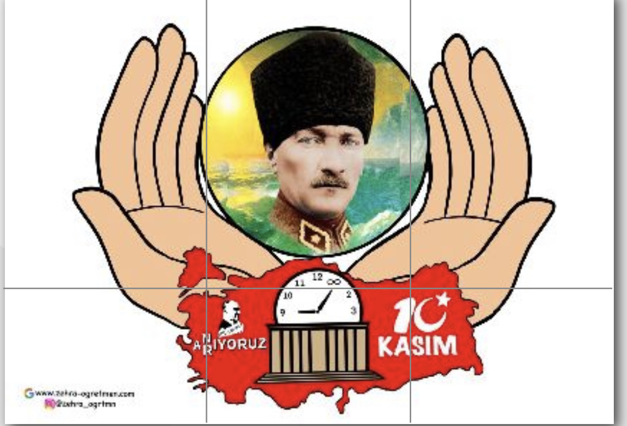 6 A4 Pano 2 Görseli 10 Kasım Türkiye Haritalı RENKLİ