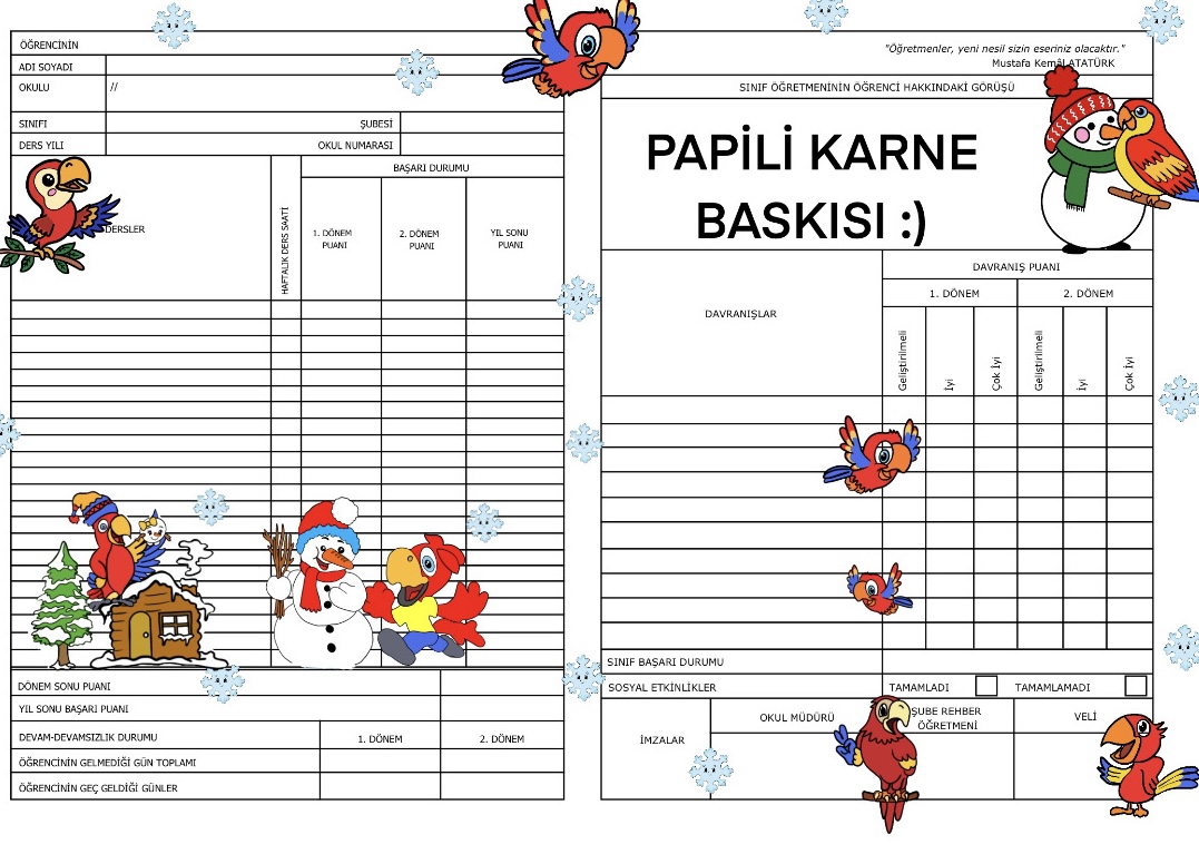 Karne Baskı Süsleri Penguen Papağan Kurabiye Adam