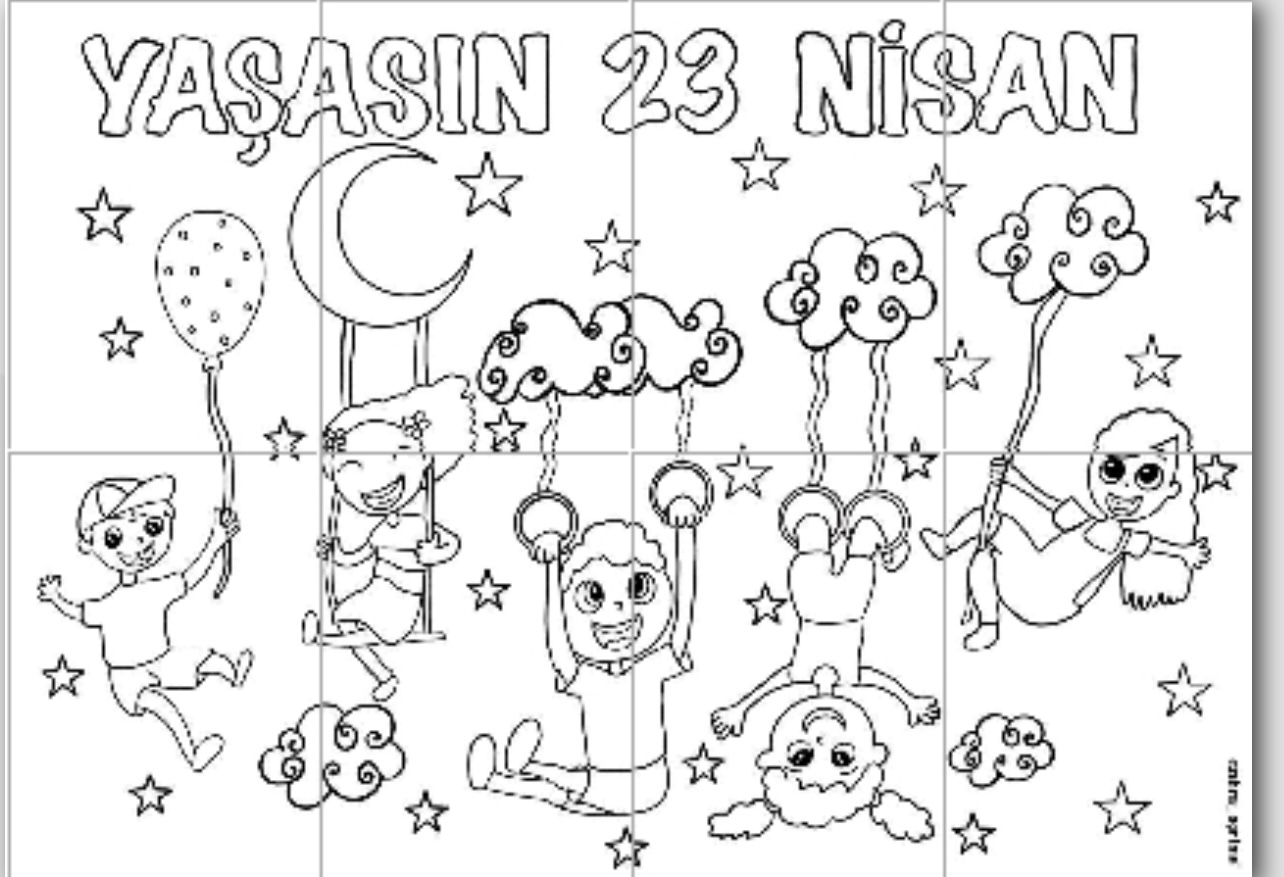 8 A4 Yaşasın 23 Nisan Grup Boyama Çalışması