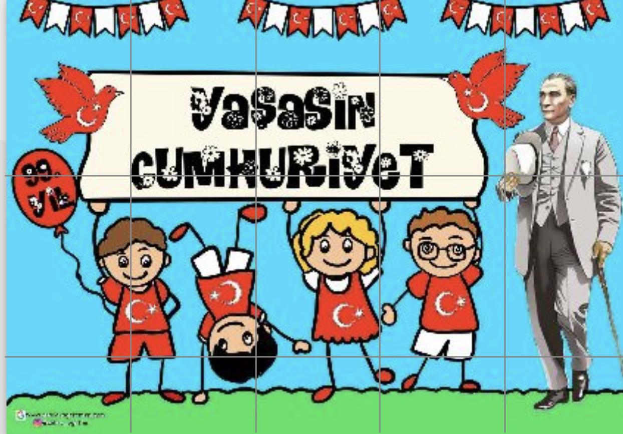 15 A4 RENKLİ Atatürk’lü Yaşasın Cumhuriyet Panosu