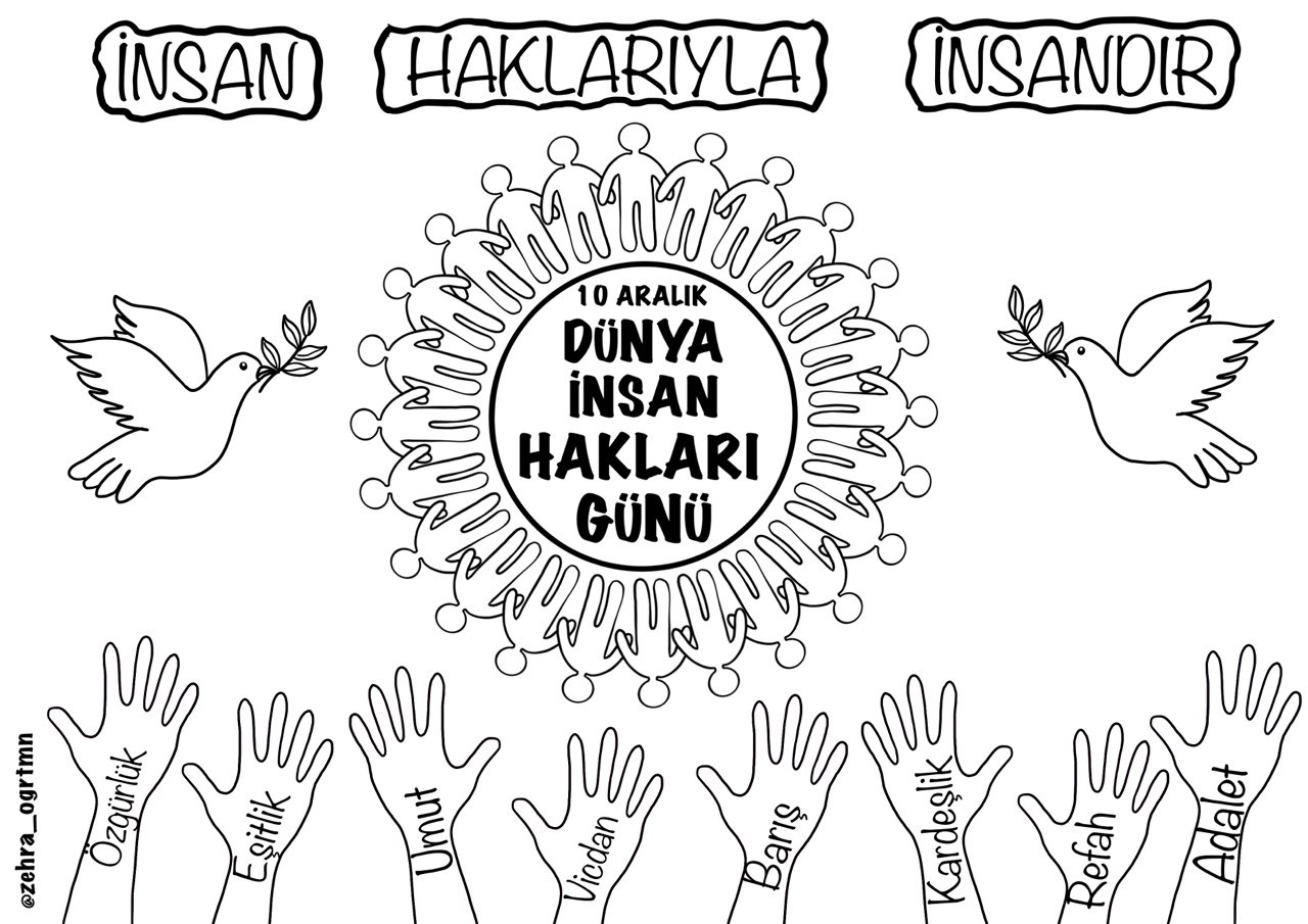 İnsan Hakları Günü Boyama Sayfaları