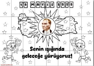 32 A4 19 Mayıs Pano 2 Grup Boyama Çalışması