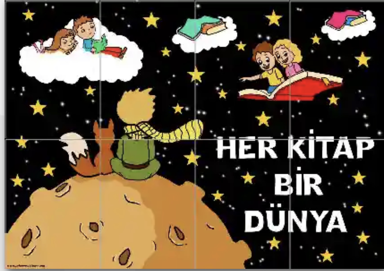 8 A4 Siyah Arka Planlı Her Kitap Bir Dünya