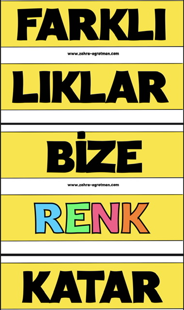 Farklılıklar Bize Renk Katar Yazısı RENKLİ