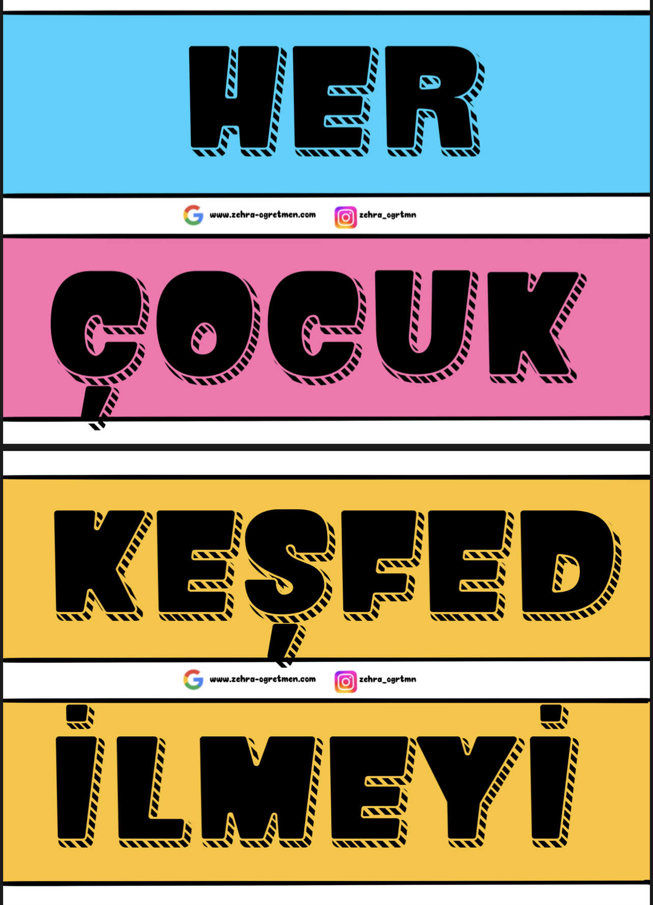 Her Çocuk Keşfedilmeyi Bekleyen Bir Yıldızdır Kapı Süsü Yazı Şablonu 2 RENKLİ