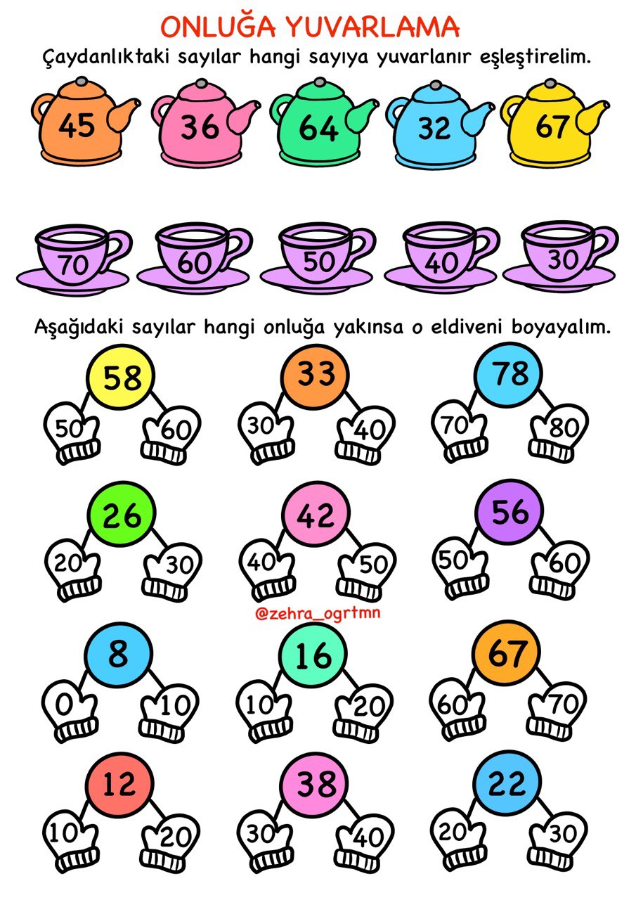 Onluğa Yuvarlama Etkinlik Sayfaları