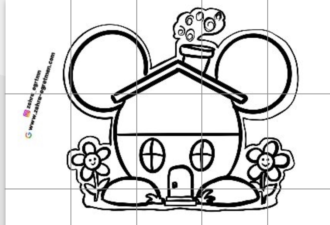 15 A4 Mickey Ev ( RENKSİZ)