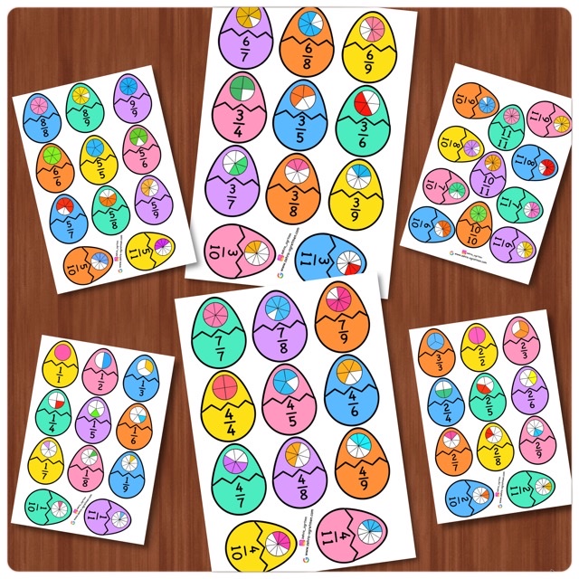 Kesirler Puzzle RENKLİ (Sınıf İçi Oyun )