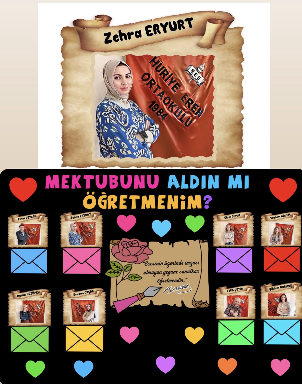 ( PANO 1) Öğretmen Fotoğrafları İçin Boş Şablon