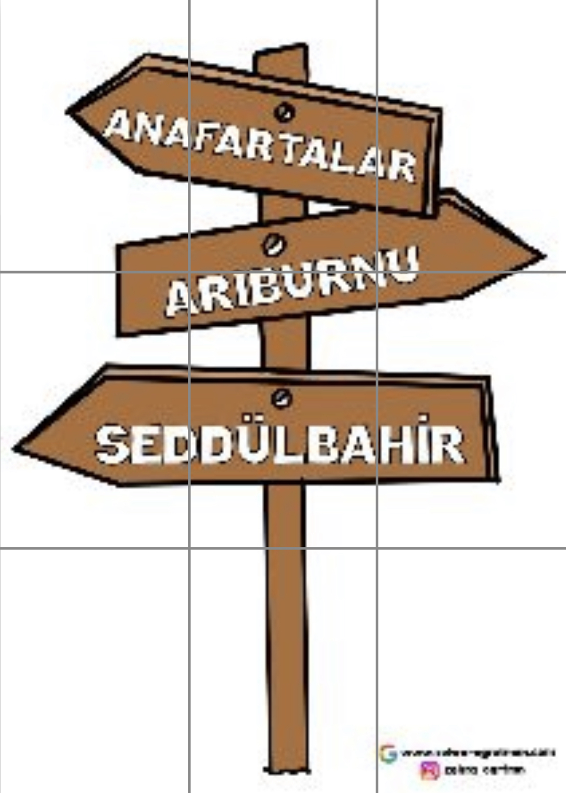 9 A4 Yön Tabelası RENKLİ