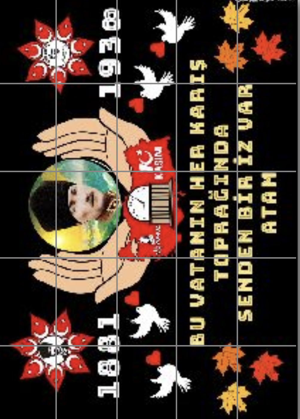 25 A4 Bu Vatanın Her Karış Toprağında Senden Bir İz Var Atam Panosu RENKLİ