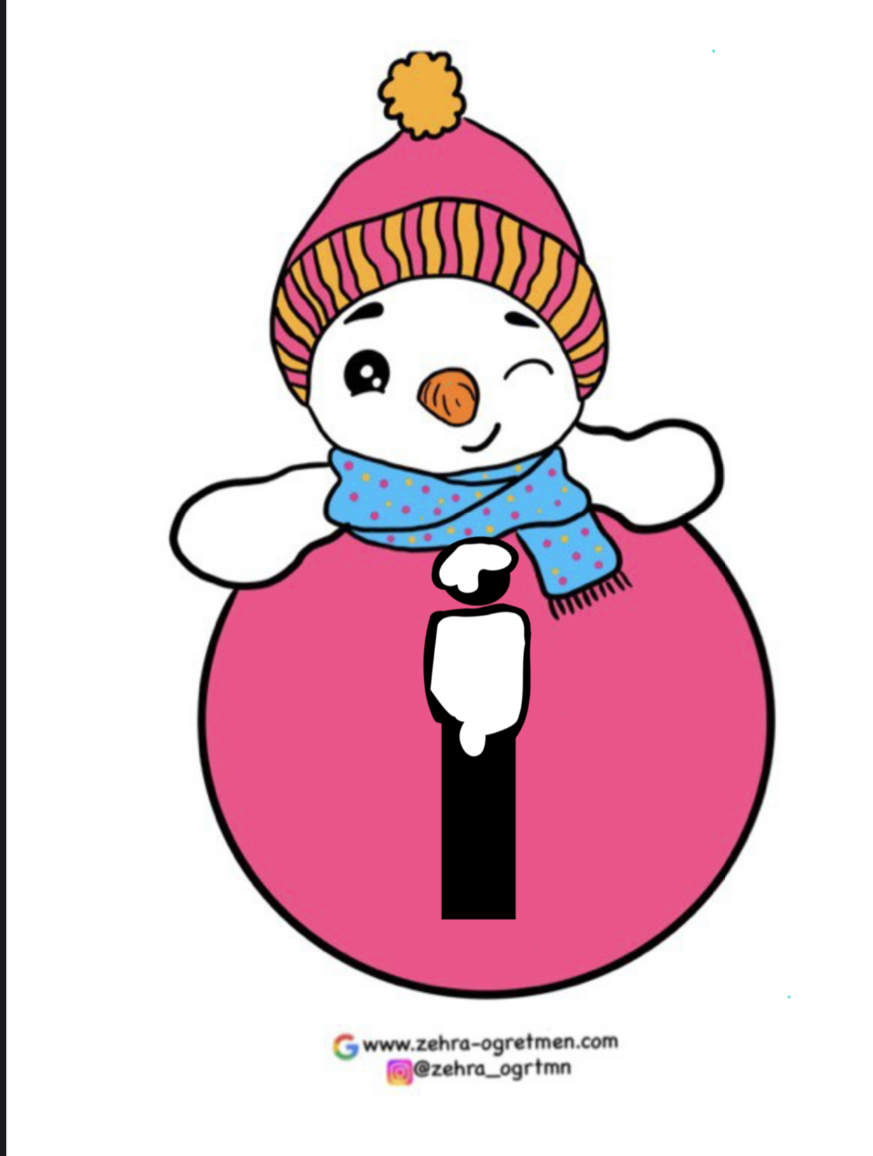 Kardan adamlı ilk karnem yazı şablonu renkli