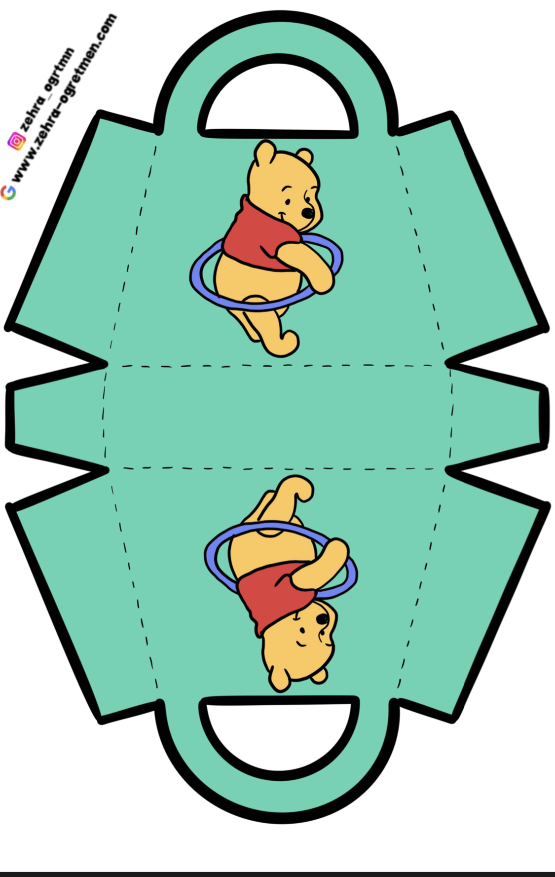 Winnie the pooh Hediye Çanta Şablonları