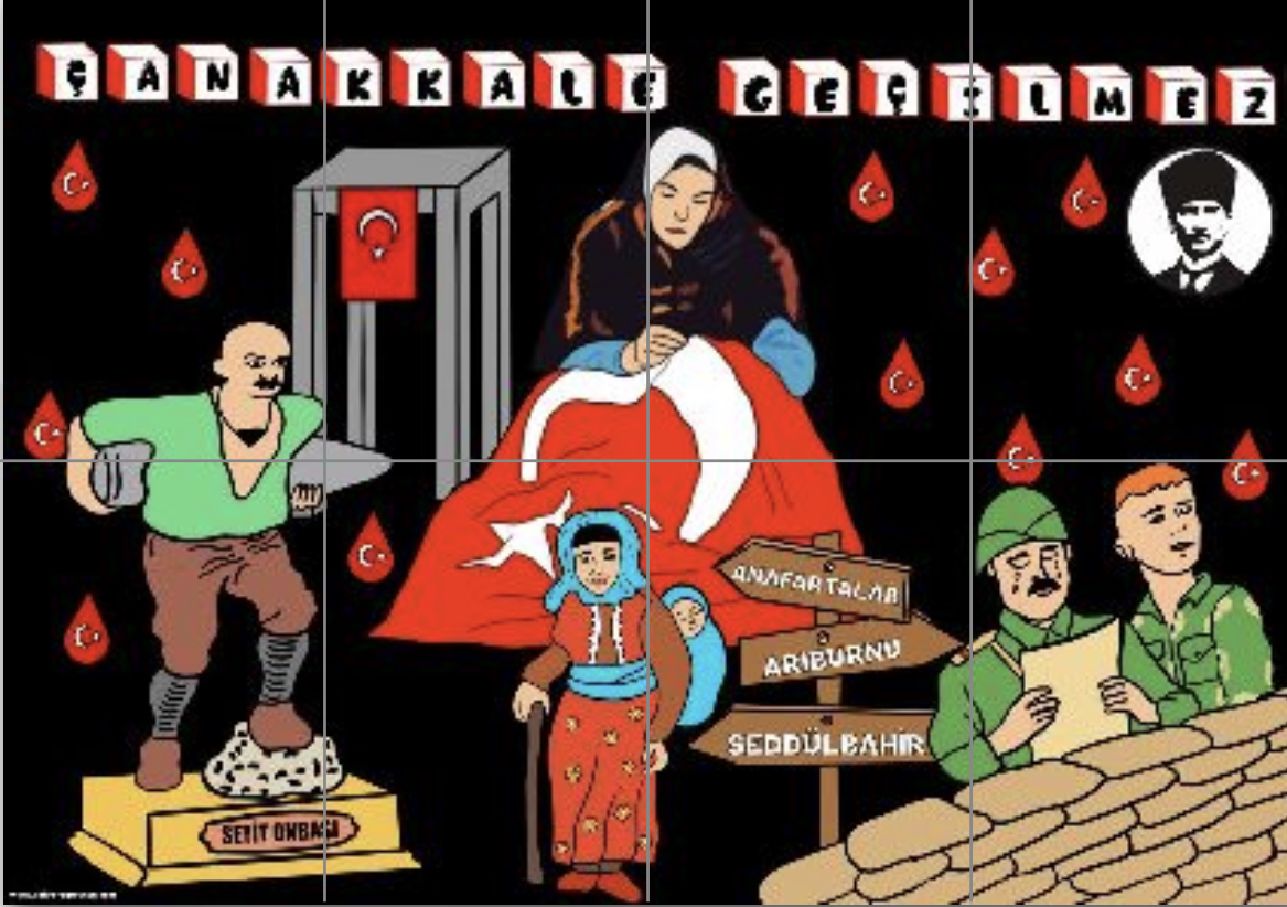 8 A4 ÇANAKKALE PANOSU SİYAH ARKA PLAN