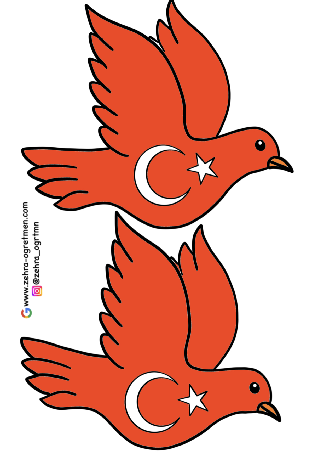 Bayraklı Güvercin Şablonları