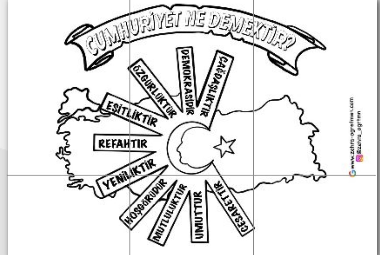 6 A4 CUMHURİYET NE DEMEKTİR RENKSİZ ( Siyah Yazılı)