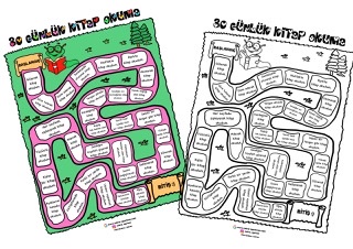 Kitap Okuma Çizelgesi Boyamalı