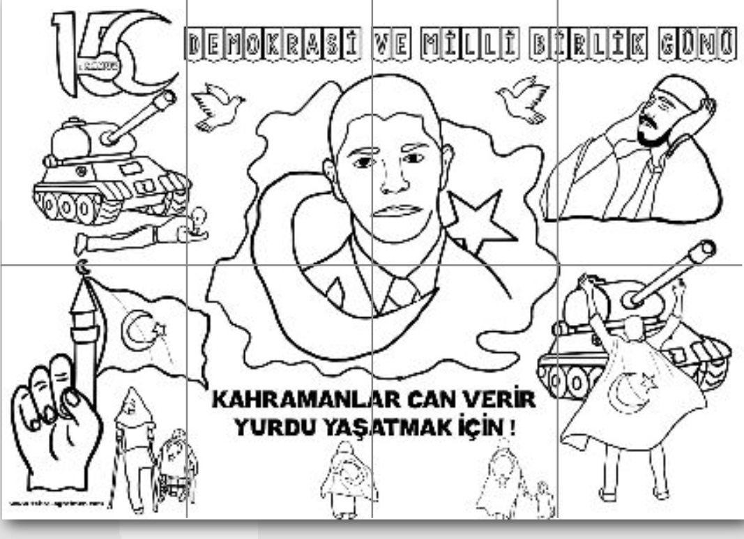 8 A4 15 Temmuz Pano ( Grup Boyama Çalışması)