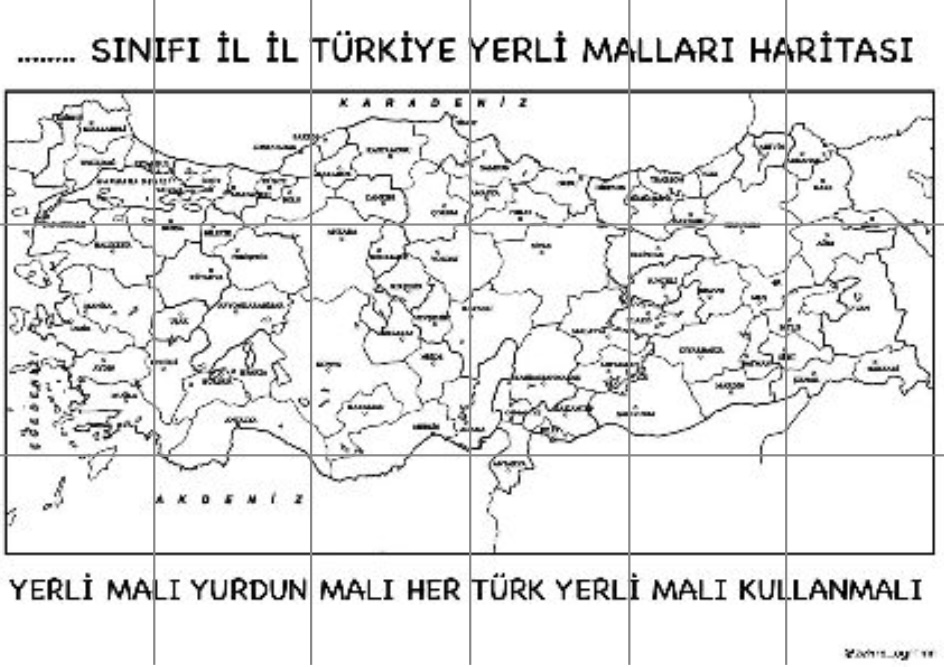 (18 a4) Yerli Malı Haftası Türkiye Haritası