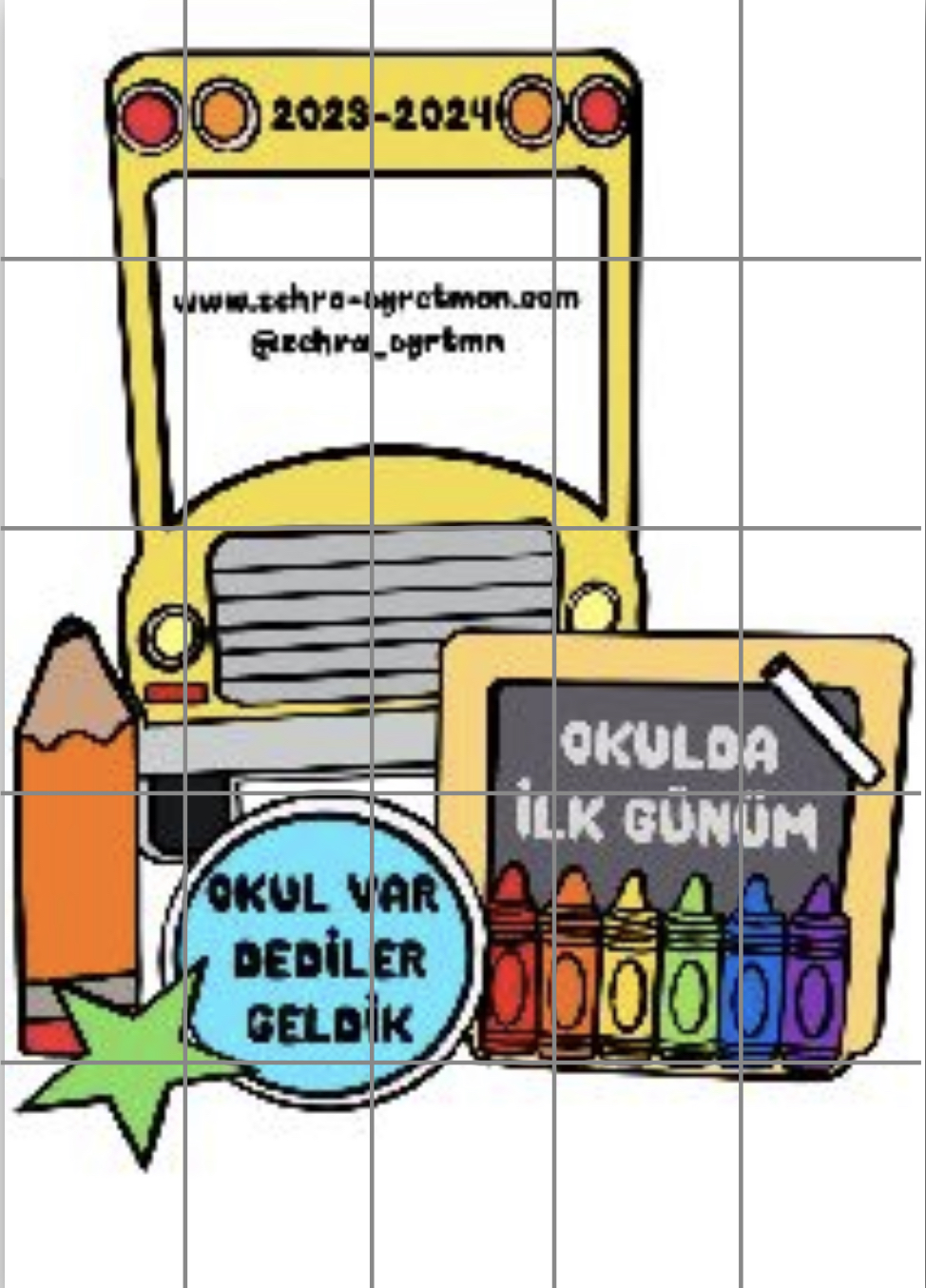 25 A4 Okul Var Dediler Geldik Okul Servisi RENKLİ