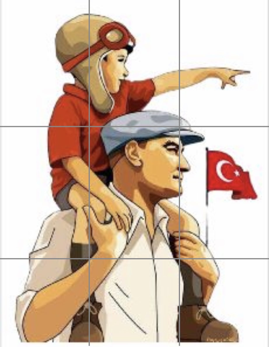 Atatürk ve Çocuk 9 A4