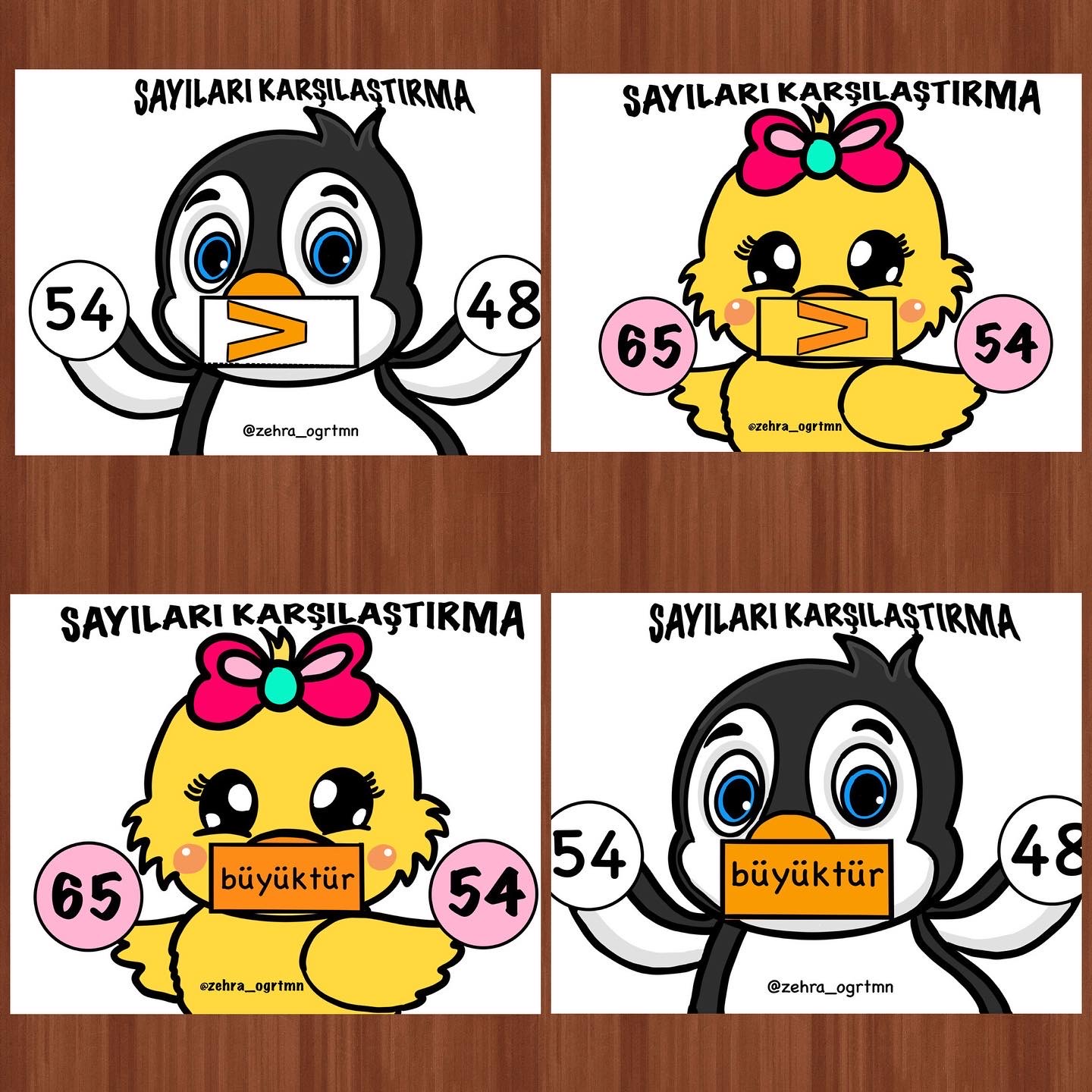 Sayıları Karşılaştırma Yaz Sil Şablonları