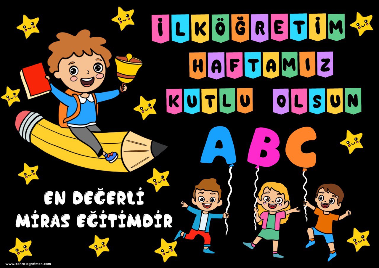 İlköğretim Haftamız Kutlu Olsun Pano Flaması RENKLİ